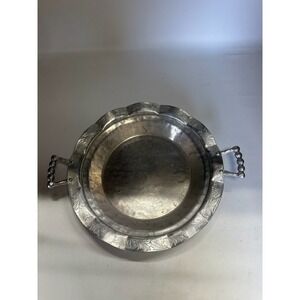 Vintage Everlast #1124 Hand-Forged Aluminum 14" Floral Serving Tray with Handles